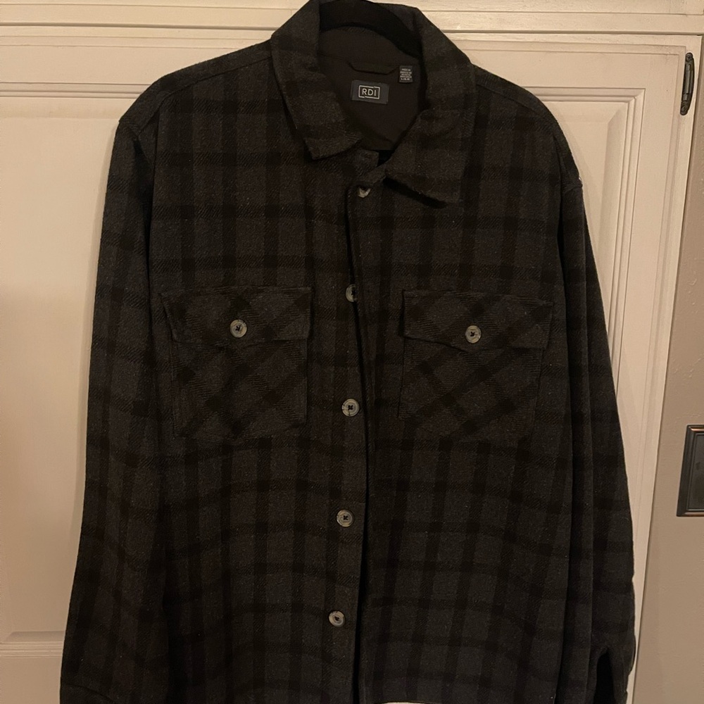 Men's Black Plaid Jacket L